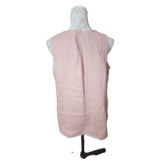 J. Jill Blush Linen Top Sleeveless Shirt Casual Lightweight Women's Medium - Picture 4 of 8